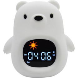 Kiddoboo SoundGlow Bear Διαδραστικό ξυπνητήρι και φωτάκι νυκτός Λευκό