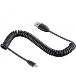Καλώδιο HTC USB A σε Micro USB Σπιράλ 1m Μαύρο (Ασυσκεύαστο)