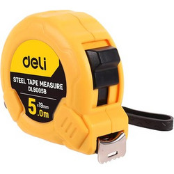 DELI μέτρο DL9005B, με κλείδωμα & clip ζώνης, 5m x 19mm