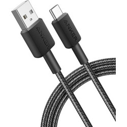 USB-A to USB-C Cable Anker 322, 18W, 2A, 1.8m, Black A81H6G11
