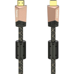 Hama Καλώδιο HDMI 2.0 Braided HDMI Male to HDMI Male 1.5m Black / Pink