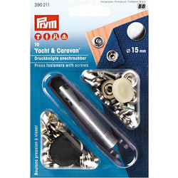 Prym 390211 Τρούκς Yacht & Caravan Βιδωτά κουμπώματα 15mm Ασημί