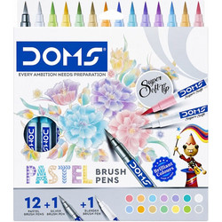 Μαρκαδόροι Doms Pastel Brush Pen 12+1 χρώματα 80620
