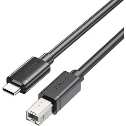 Unitek USB 2.0 Cable USB-C male - USB-B Μαύρο 2m C14140ABK-2M