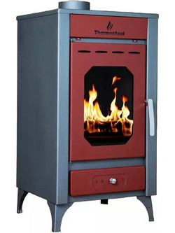 Thermosteel X30 Grey Red Ατσάλινη Ξυλόσομπα 14.5kW