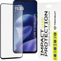 Techsuit - 111D Πλήρης Κάλυψη / Πλήρες Γυαλί με Κόλλα - Motorola Moto G37 / G37 Power / G47 - Μαύρο