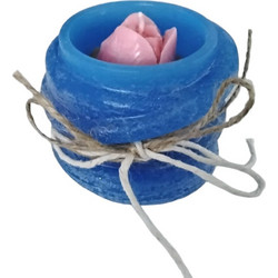 Χειροποίητο Αρωματικό Κερί Rose Pink Blue