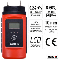 YATO Μετρητής Υγρασίας 0,2-60% YT-73141