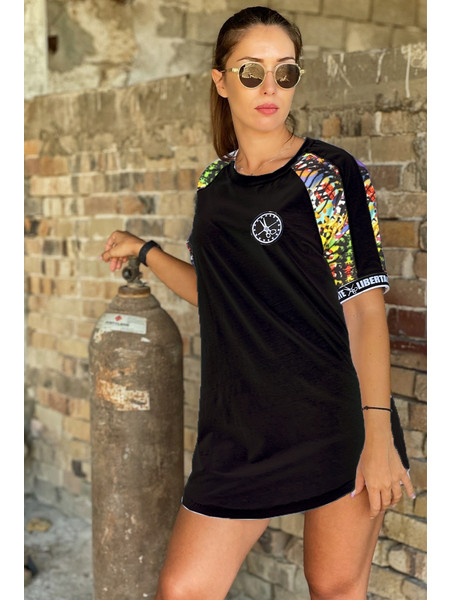 Γυναικείο T-shirt Rainbow Μαύρο | Liberta D'Arte