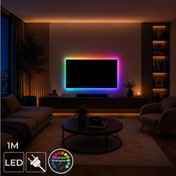 ΤΑΙΝΊΕΣ LED RGB LED STRIP 1M WHITE AND MULTICOLOURED M12 LA016