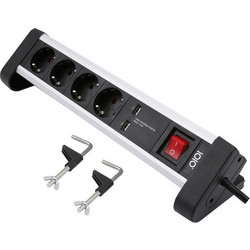 Olympia Πολύπριζο 4 Θέσεων με 2 USB-A, Διακόπτη και Καλώδιο 1.5m 41224