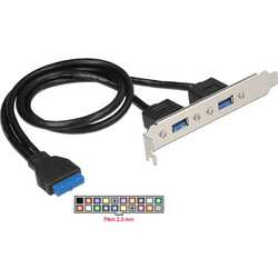 84836 Καλώδιο USB 3.0 50cm, 19PIN Header σε 2 Type-a