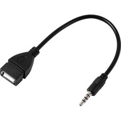 POWERTECH καλώδιο 3.5mm σε USB 2.0 female CAB-J055, 0.5m, μαύρο