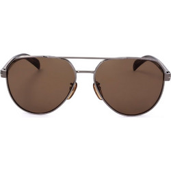 David Beckham DB1121/G/S EKP Ανδρικά Γυαλιά Ηλίου Aviator Κοκάλινα Ασημί με Καφέ Polarized Φακό