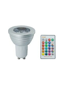Λάμπα LED για Ντουί GU10 RGBW 3W 240LM με Τηλεκοντρόλ RZ-0134 Λευκή