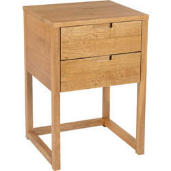 Andrea House - Κομοδίνο Με 2 Συρτάρια Modern Oak Wood