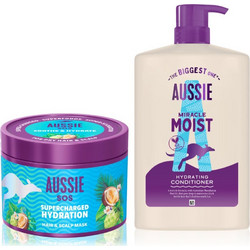 Aussie SOS & Miracle Moist Σετ για ξηρά και κατεστραμμένα μαλλιά