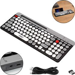 Andowl QK8066 Grey Ασύρματο Πληκτρολόγιο