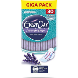 EveryDay Lavender Fresh Normal Σερβιέτες με Φτερά για Κανονική Ροή 5 Σταγόνες 30τμχ