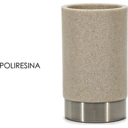 Ποτήρι Μπάνιου για Οδοντόβουρτσες από Polyresin Μπεζ