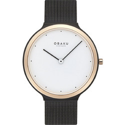 Obaku Ανδρικό Ρολόι με Μαύρο Μεταλλικό Μπρασελέ V269GXMWMB