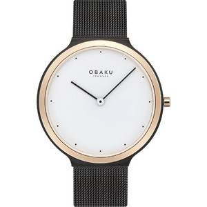 Obaku Ανδρικό Ρολόι με Μαύρο Μεταλλικό Μπρασελέ V269GXMWMB