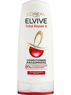 L'Oreal Paris Elvive Total Repair Reconstructing 5 Conditioner Κερατίνης για Επανόρθωση & Ψαλίδα για Ταλαιπωρημένα Μαλλιά 300ml