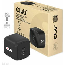 Club 2x USB Type-C Wall Adapter Black CAC-1909EU 45W Power Delivery