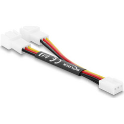 DELOCK καλώδιο 1x 3pin σε 2x 3pin 91429 για ανεμιστήρες, 10cm