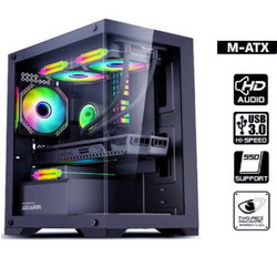 Armaggeddon Aquaron Black Gaming Midi Tower Κουτί Υπολογιστή με Πλαϊνό Παράθυρο