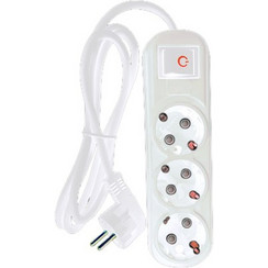 ΠΟΛΥΜΠΡΙΖΟ 3 ΘΕΣΕΩΝ 5M H05VV-F 3G1.5MM2,ΛΕΥΚΟ - 340366WH