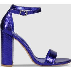 Migato Γυναικεία Πέδιλα Royal Blue με Χοντρό Ψηλό Τακούνι DF08600-0J