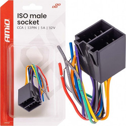 Amio Amio - Φίσα ISO 13PIN Αρσενική CCA 12V 5A για Σταθερή Σύνδεση & Αξιόπιστη Λειτουργία Φωτισμού - 1 Τεμ. (04445/AM)