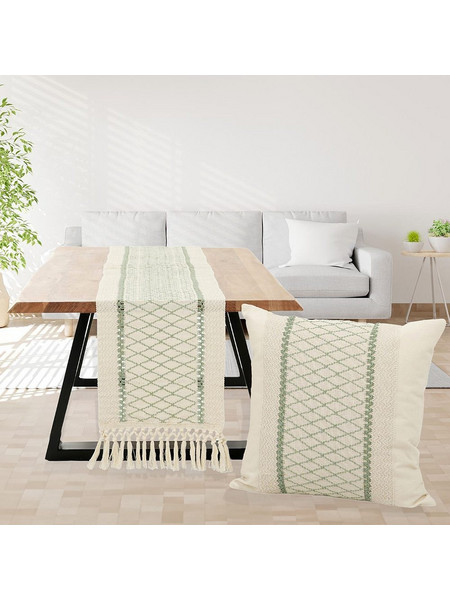 Λινή Τραβέρσα 33x170 Μπεζ/Μέντα Ilis Home