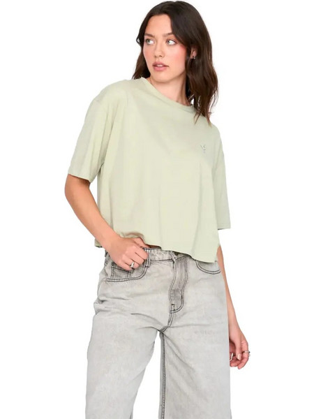 24COLOURS T-Shirt Γυναικεία Κοντομάνικη Μπλούζα Cotton Relaxed Fit - Green 12530c