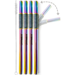 Lekkabox Rainbow Εύκαμπτο Καλαμάκι από Ανοξείδωτο Ατσάλι 4τμχ