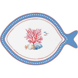 Easy Life Πιατέλα Πορσελάνης Sea Breeze 27x19x0cm Λευκή/Μπλε