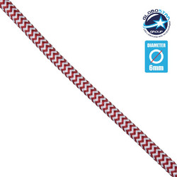 GloboStar(R) 77614 Στρογγυλό Υφασμάτινο Καλώδιο 1m 2 x 0.75mm Dublo Άσπρο Κόκκινο