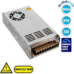 GloboStar(R) 73092 Triac Τροφοδοτικό LED 400W DC 12V 33.3A IP20 Dimmable Μ21.5 x Π11.5 x Υ5cm