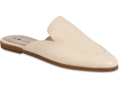 Dolce Εκρού Δερμάτινα Mules Ιβουάρ