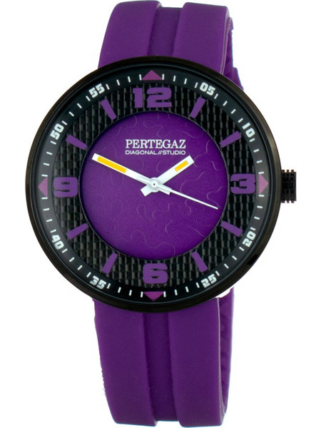 Pertegaz Ανδρικό Ρολόι με Μωβ Καουτσούκ Λουράκι PDS005-L