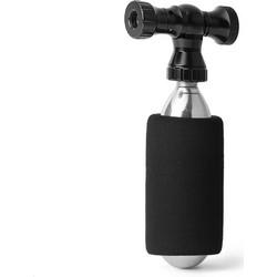 Rockbros CO2 pump, aluminum alloy valve head, cartridge-free, Presta/Schrader compatible - black