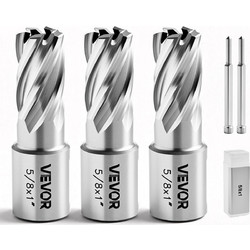 VEVOR Σετ Τρυπανιών Annular 5 τεμ. HSS, 15.87 mm x 25.4 mm, με Weldon Shank και 2 Οδηγούς, για Μαγνητικά Δράπανα GSGTZYC5JPJ1VHOGN001V0