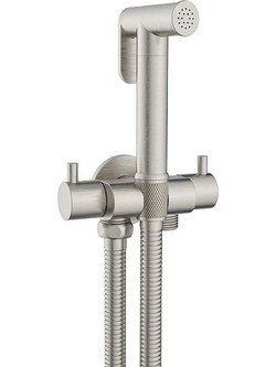 Σετ Διπλού Διακόπτη Μπιντέ (μόνο Κρύο) Brushed Nickel Interflex DOUBLE ROUND SERIE 098145