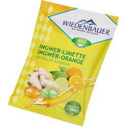Καραμέλες με Τζίντζερ, Λάιμ & Πορτοκάλι 75g Wiedenbauer Bio