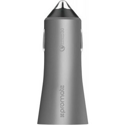 Promate Robust-QC3 Φορτιστής Αυτοκινήτου (Ταχείας Φόρτισης) 2 θυρών USB συμβατό με Qualcomm QC 3 - Γκρι
