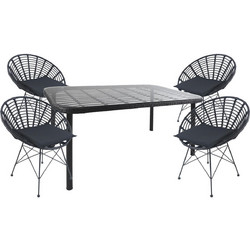 ArteLibre Ampius Σετ Τραπεζαρία Κήπου Rattan 5τμχ 14990385