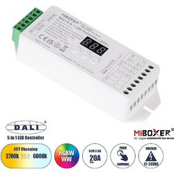 GLOBOSTAR MiBOXER-DL-X 71423 DC DALI BUS & Push Dimmer / Controller με 5 x 6A 144W Κανάλια DC 12-24V 20A 480W Max IP20 - DALI BUS & Push Dimming - Μ13 x Π5 x Υ2.5cm