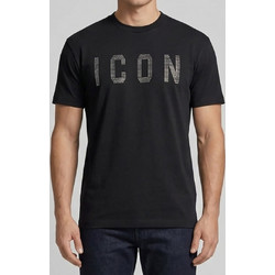 ICON Ανδρικό T-Shirt με Logo και Μεταλλικά Τρουκς, σε χρώμα Μαύρο