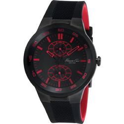 Kenneth Cole Ανδρικό Ρολόι με Μαύρο Καουτσούκ Λουράκι IKC8033